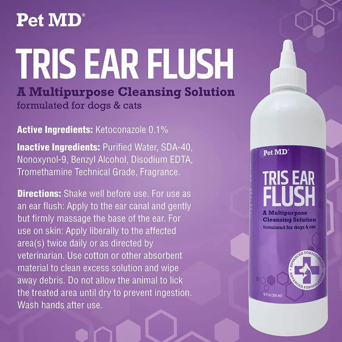 Pet MD Veterinary Tris Flush Ear Cleaner